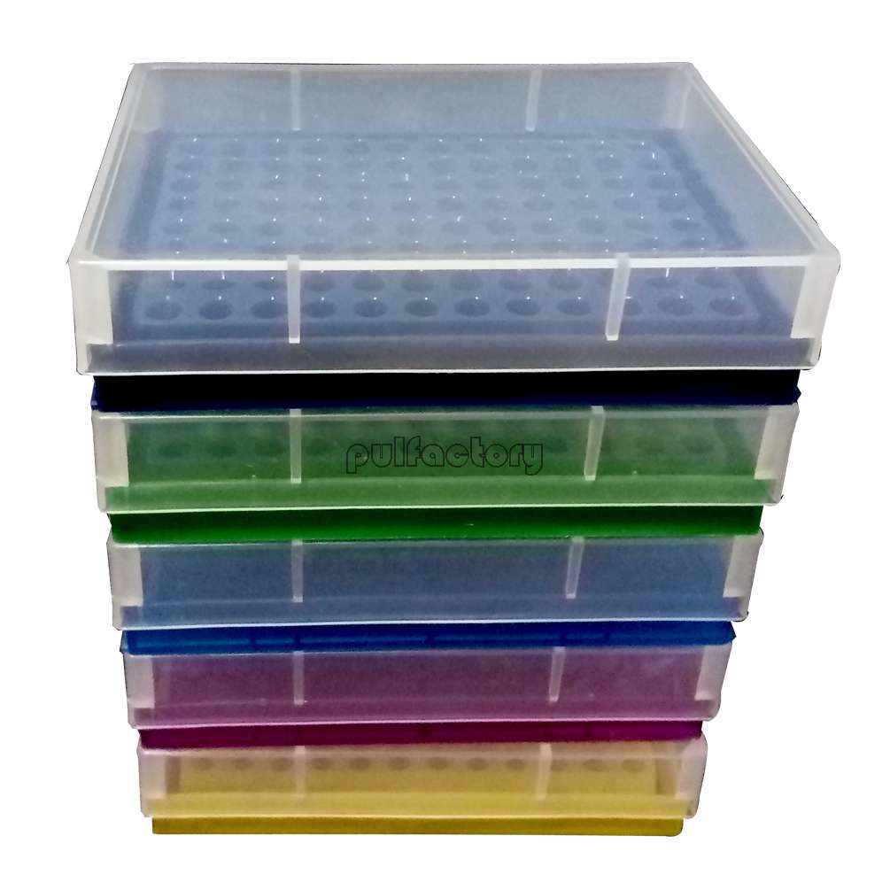 White, 66-Well PUL FACTORY Plastic Test Tube Stand for Drying Test Tube 6x11 